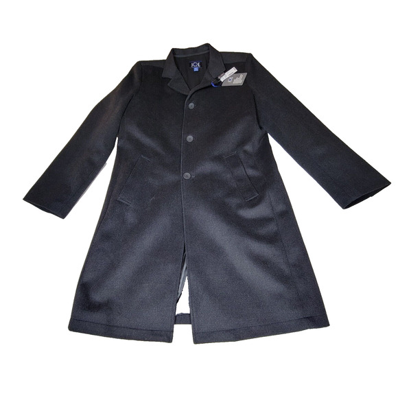 Joseph Abboud Trench Coat Size LT Black Heavy Wool Blend NWT Winter Cold Snow